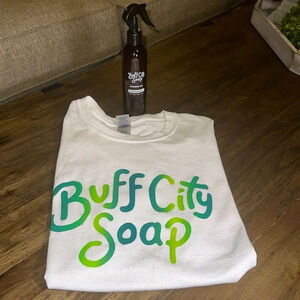 Lot of 3: Buff City Soap T-Shirt Lg/Shower Oil Island Nectar, Buff City Cap/Hat